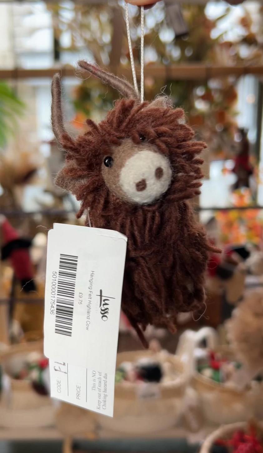 Hanging Felt Highland Cow