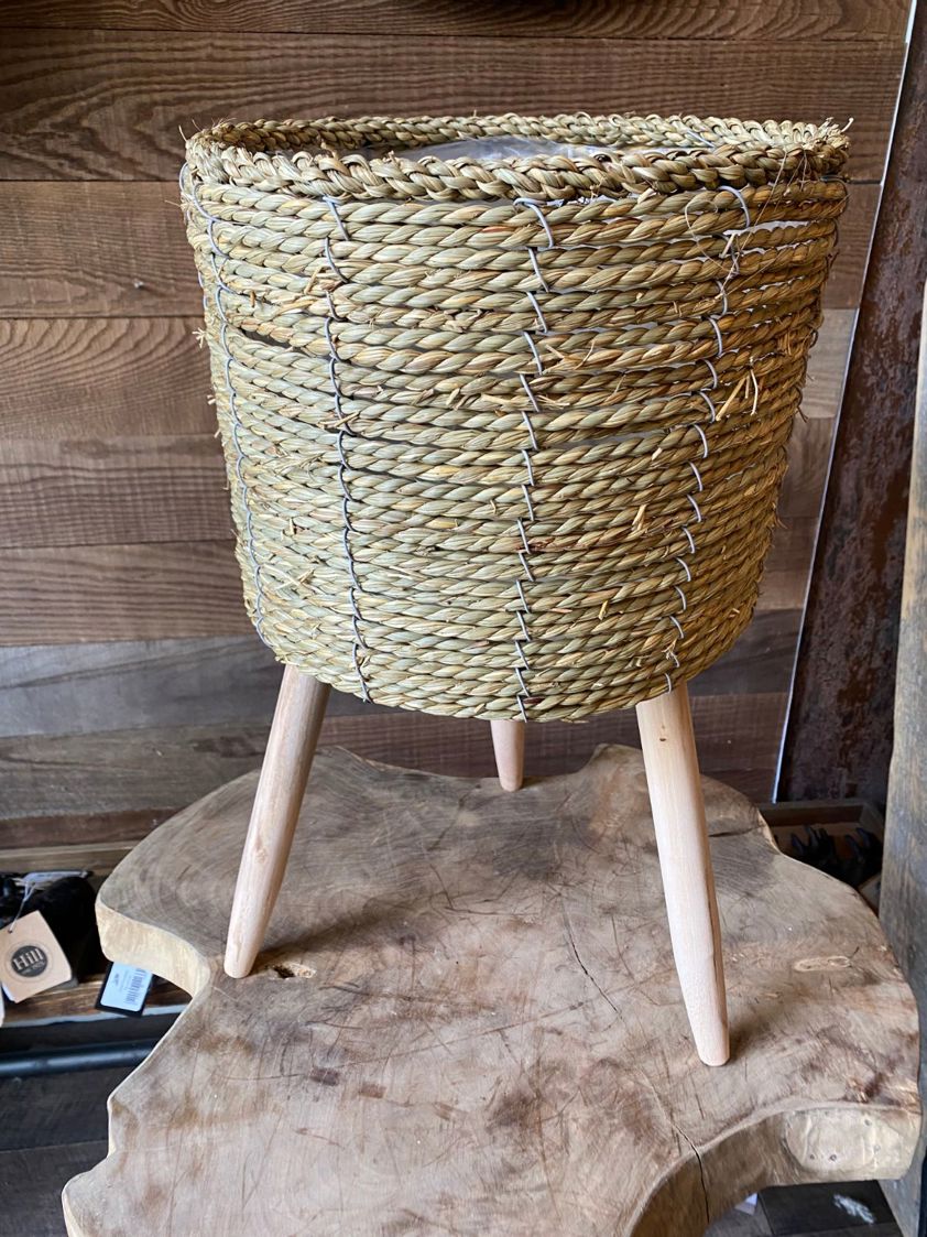 Natural Wicker Planters on Legs