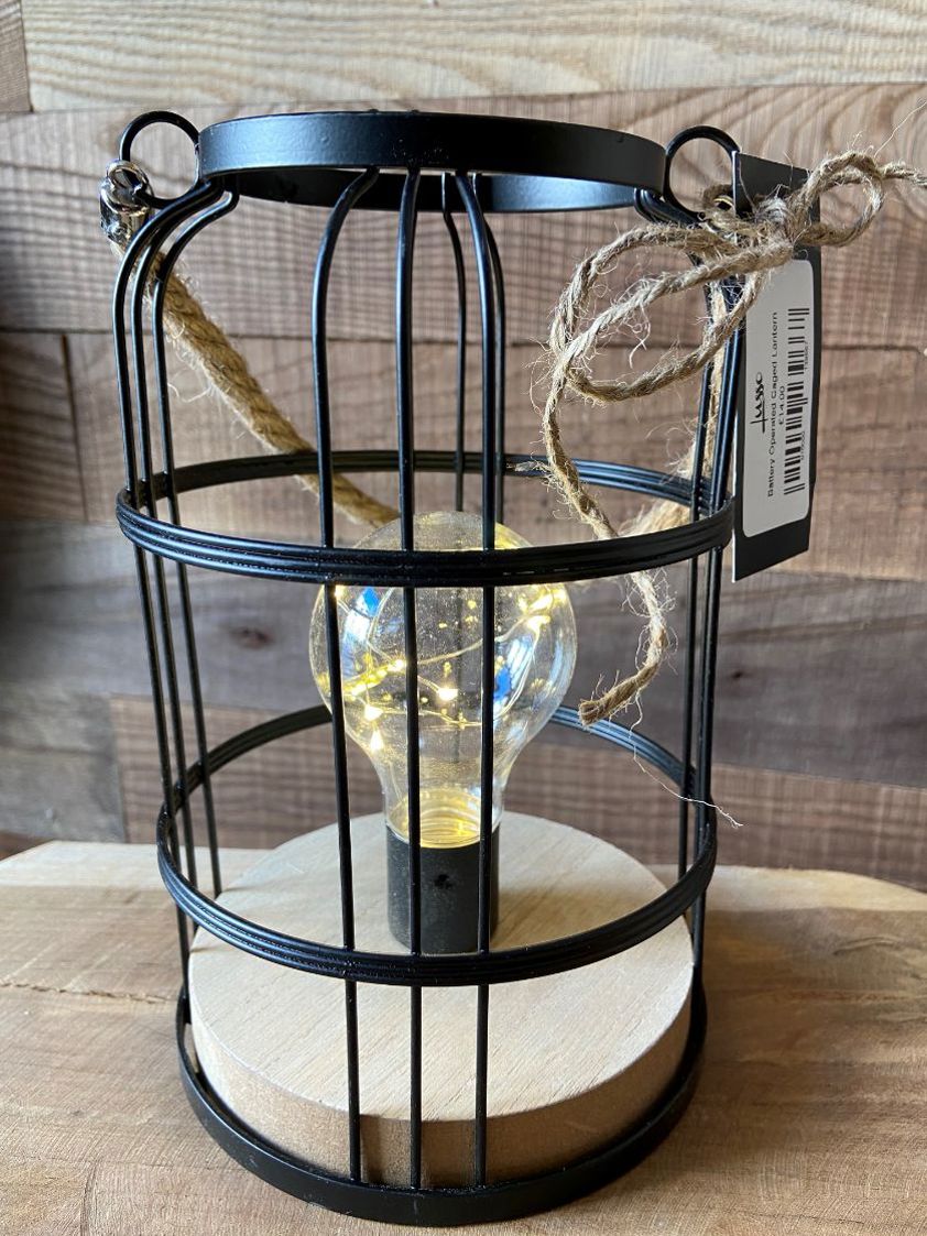 Battery Operated Caged Lantern