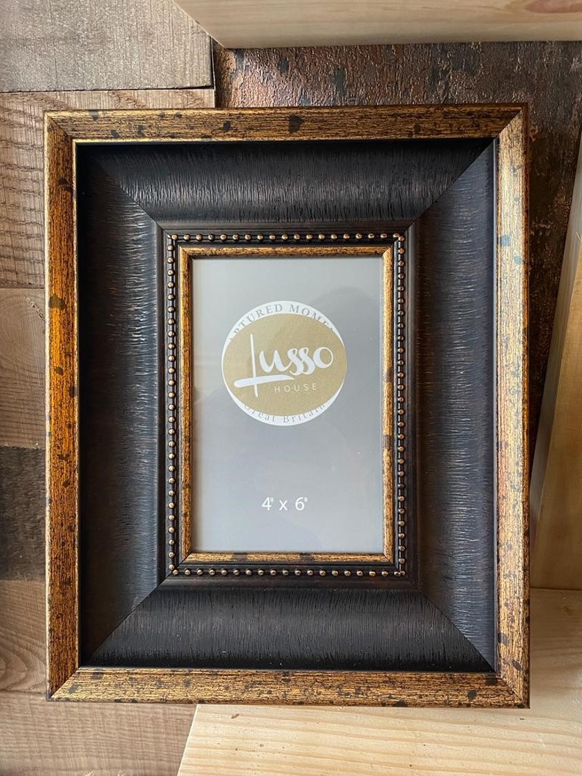 Antique Gold Beaded Photo Frame