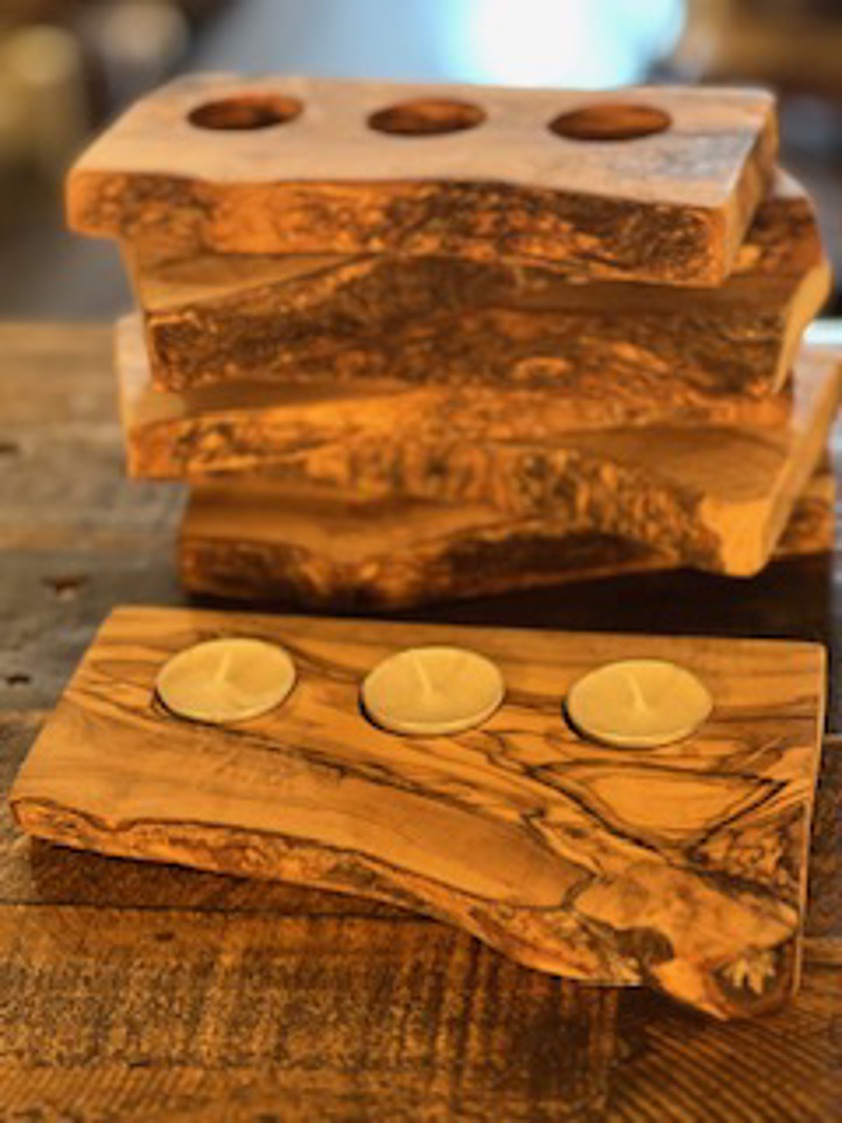 Olive Wood Tea Light Holder