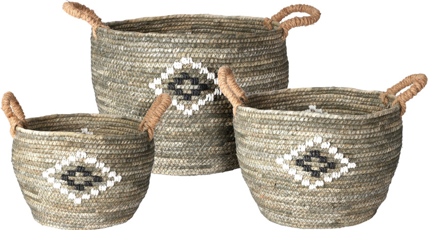 Small Basket with Diamond Design