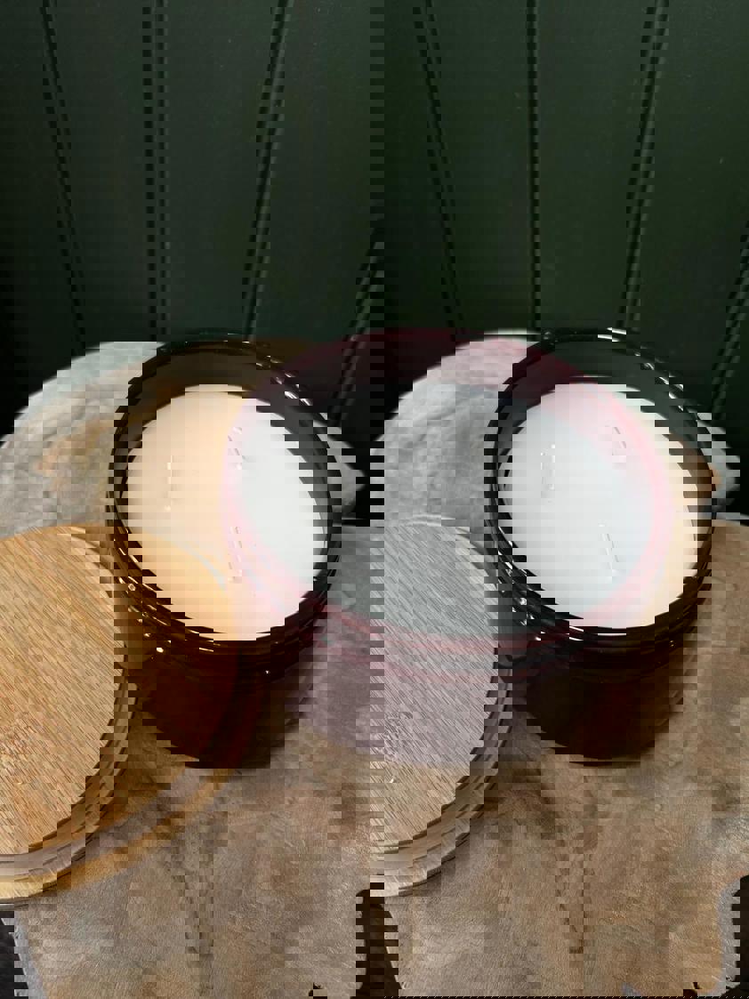 3 Wick Ceramic Matt Plum Candle