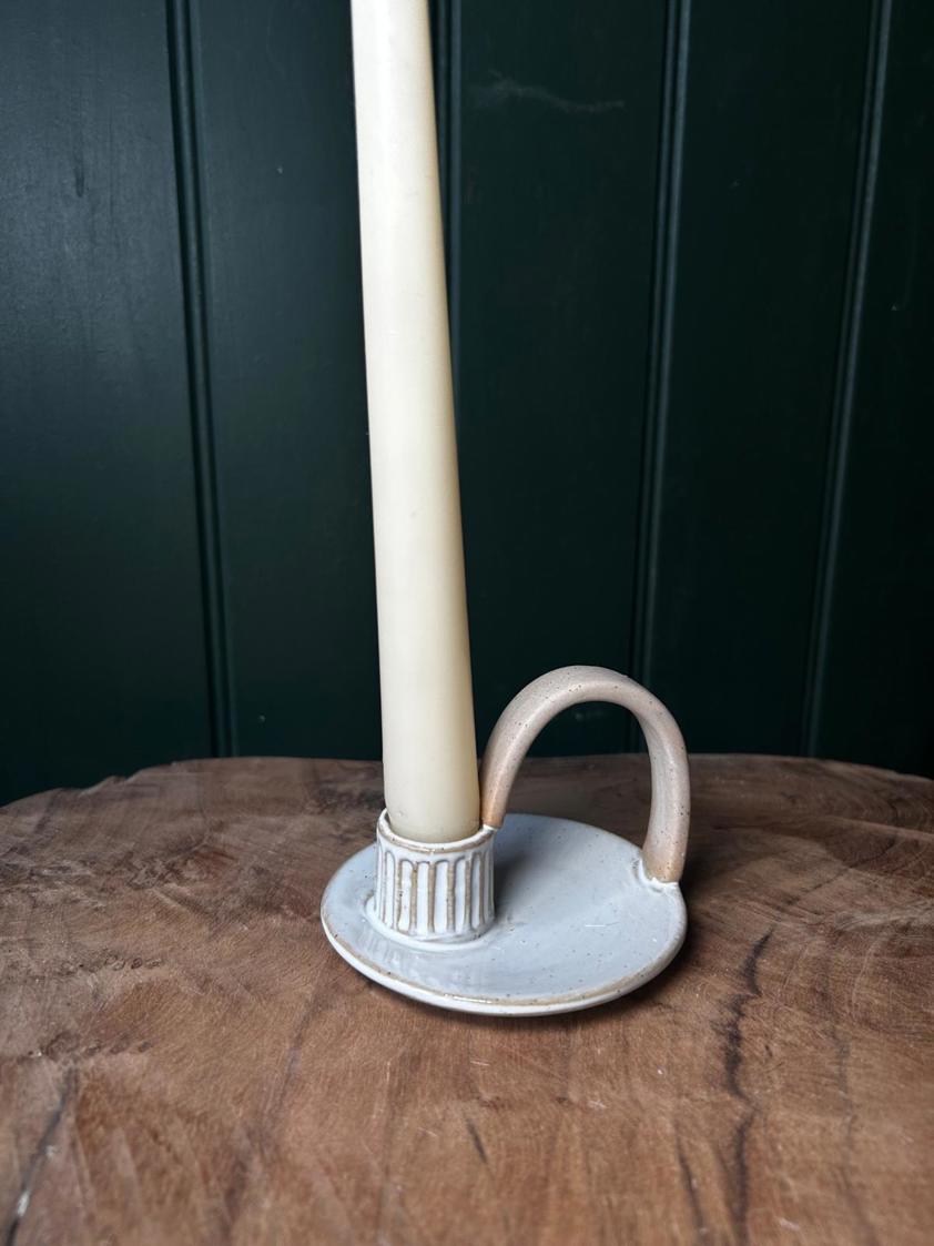 White Ceramic Candle Holder
