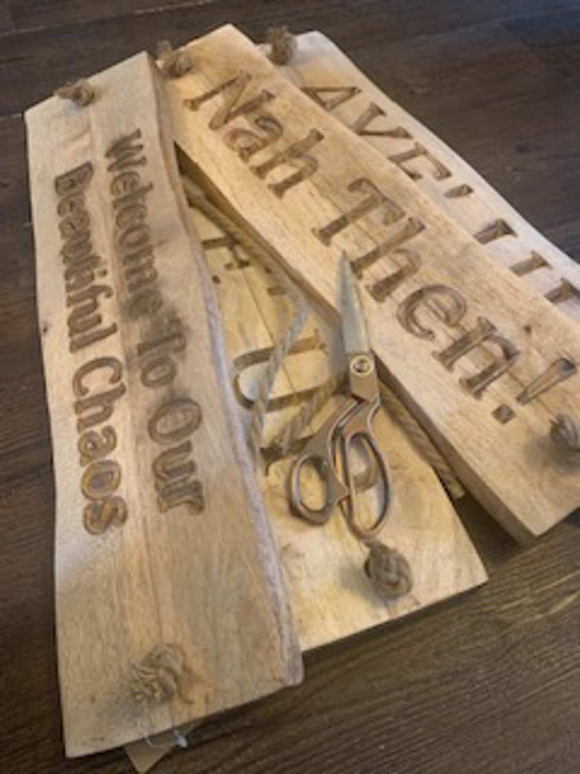 Engraved Mango Wood Sign - PERSONALISED OPTION AVAILABLE