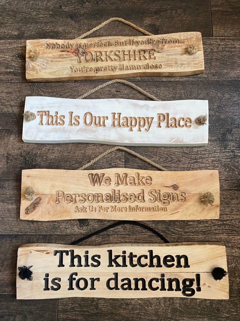 Engraved Mango Wood Sign - PERSONALISED OPTION AVAILABLE