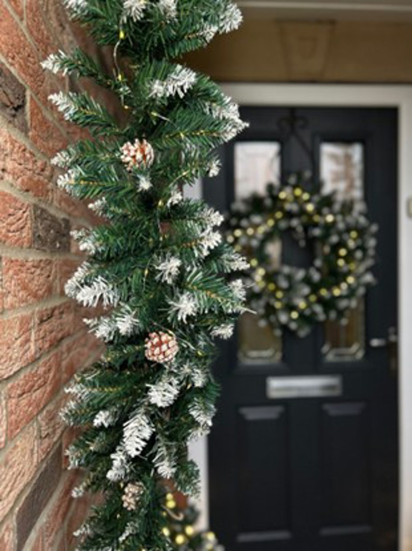 Christmas Garland with Snow Tips