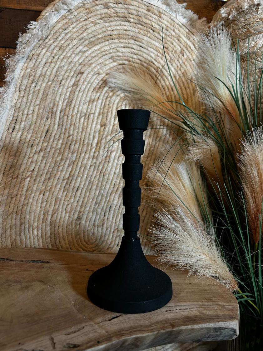 Matt Black Dinner Candle Holder