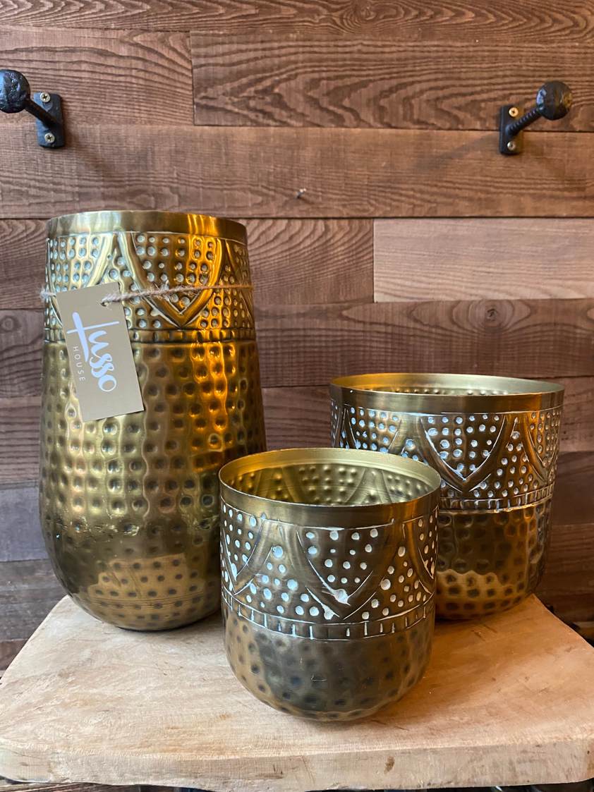 Gold Metal Plant Pot/Vase