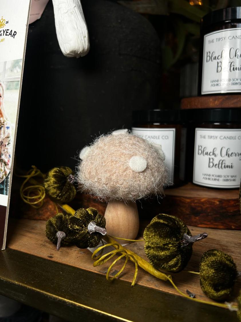 Autumn Felt & Wooden Toadstool
