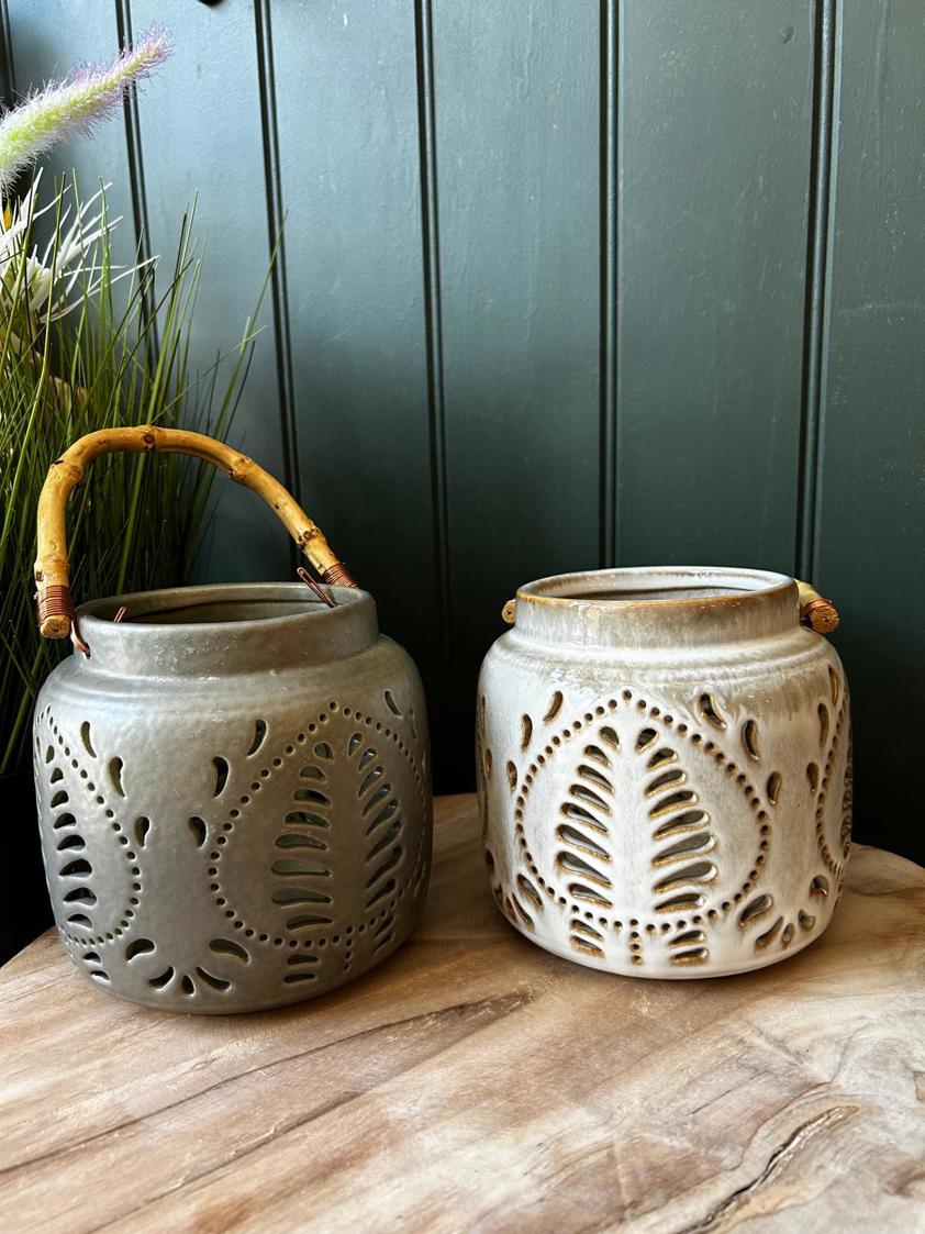 Small Porcelain Bamboo Lantern
