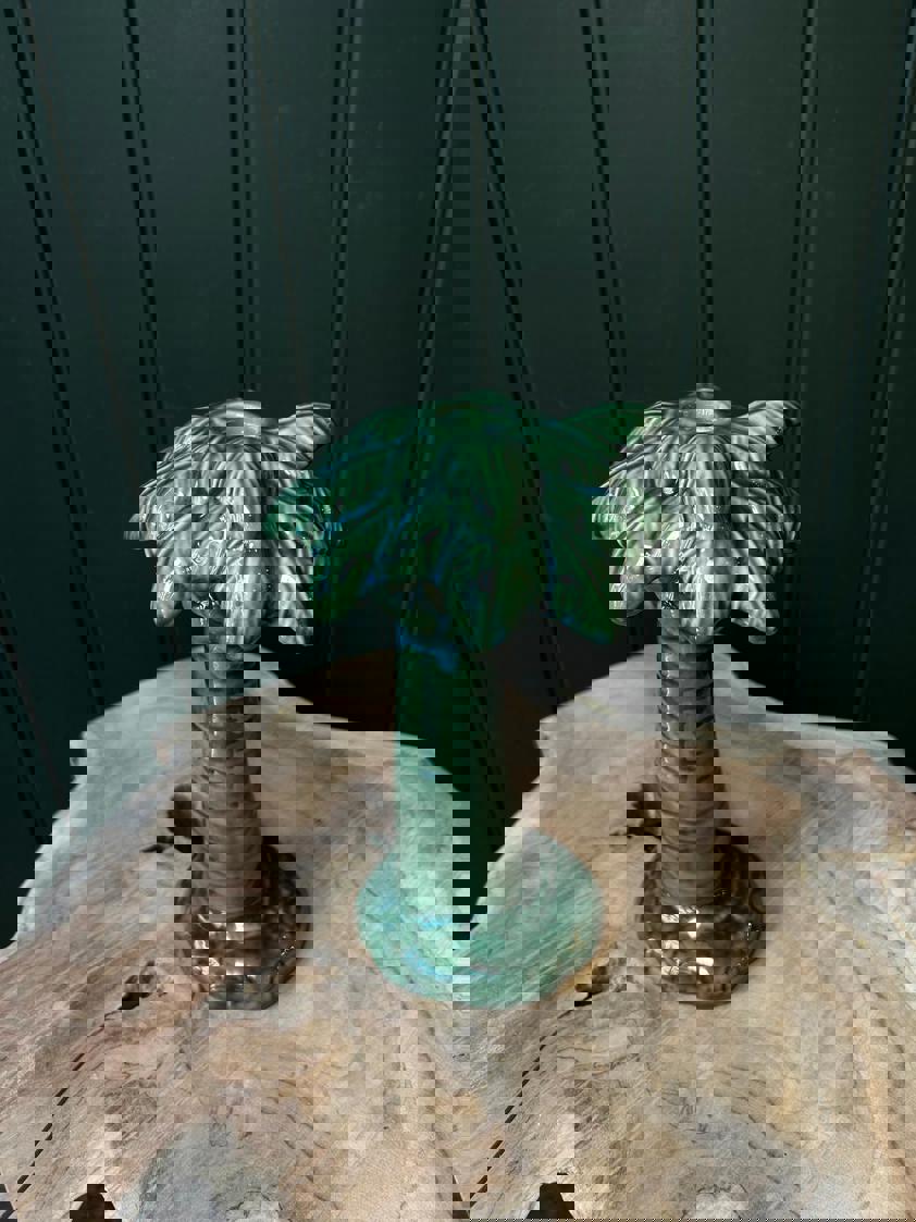 Porcelain Palm Tree Candle Holder