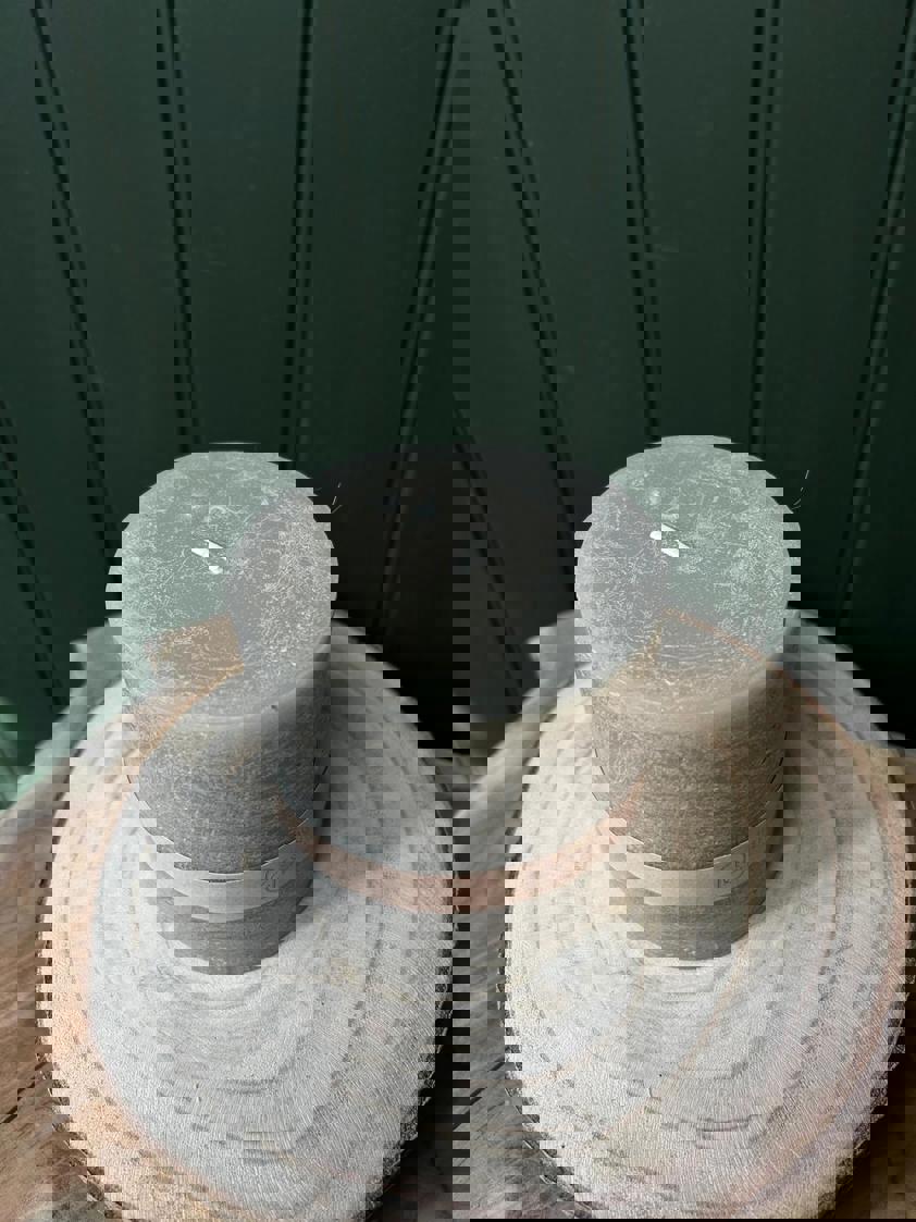 Taupe Pillar Candle 10cm X 9cm