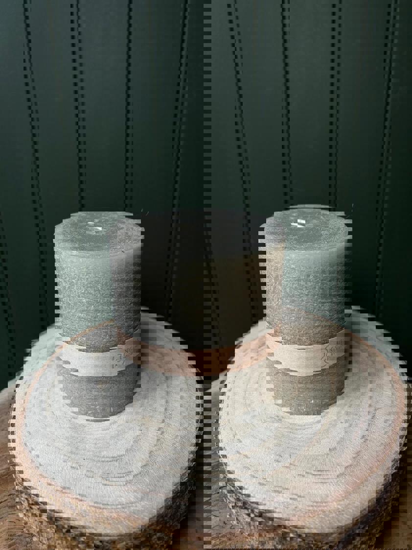 Taupe Pillar Candle 10cm X 9cm