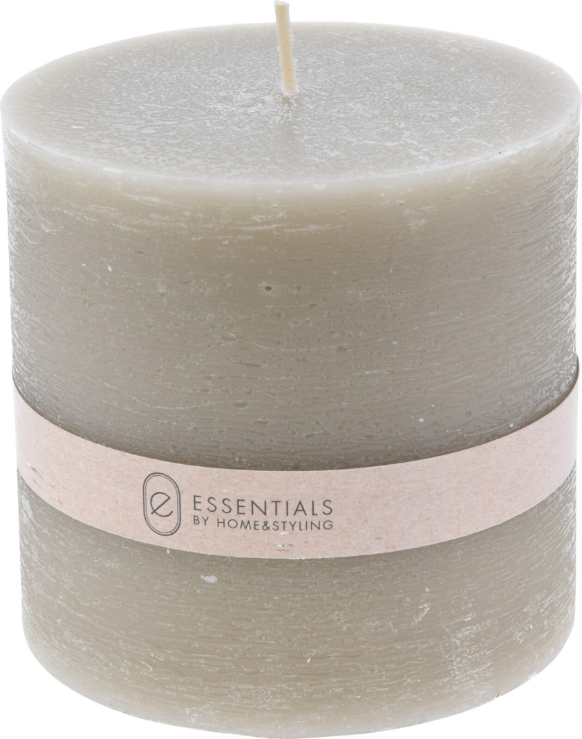 Taupe Pillar Candle 10cm X 9cm