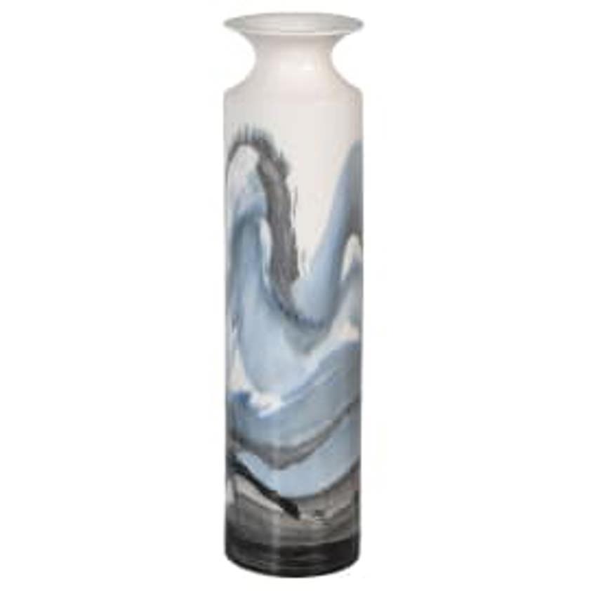 Hand Painted Tall Blue Wave Vase WTL023