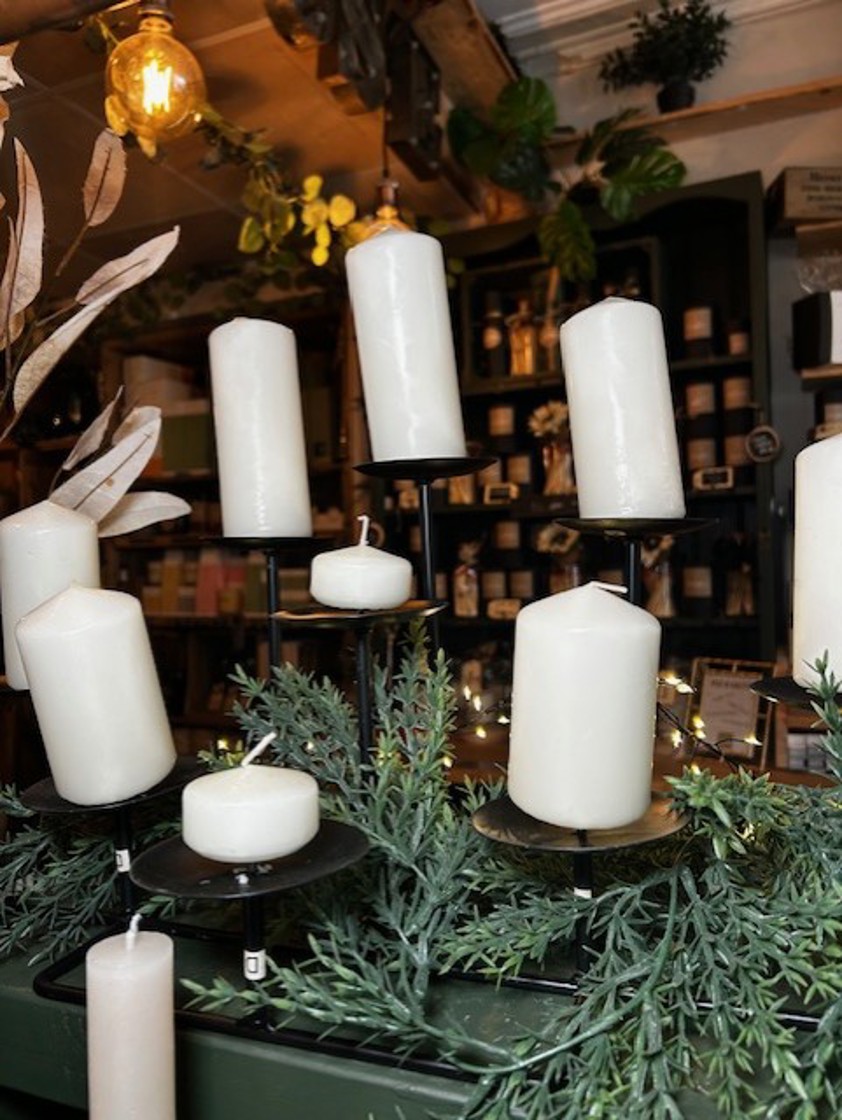 Black Iron Tiered Candle Holder