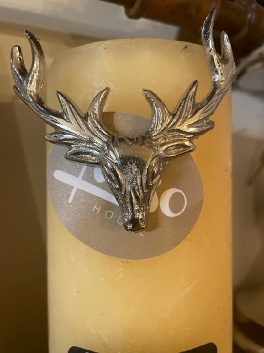Silver Nickel Stag Candle Pin