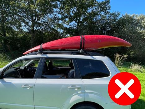 Kayak located to far back, a ghost ride is likely to occur.