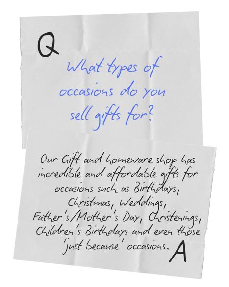 What occasions do you sell gifts for?