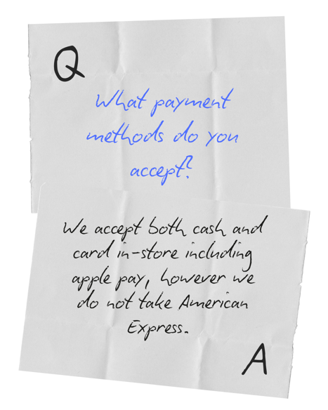 What payment methods do you accept?