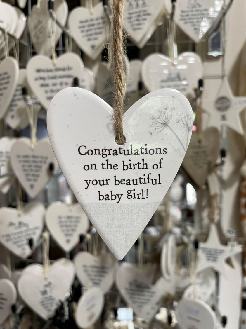 Ceramic Hanging Heart Baby