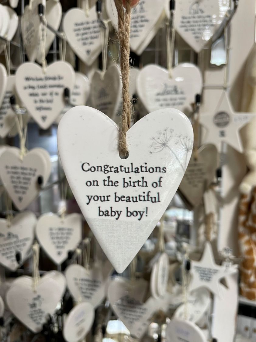 Ceramic Hanging Heart Baby