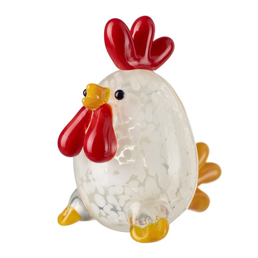 Glass Chicken miniature ornament