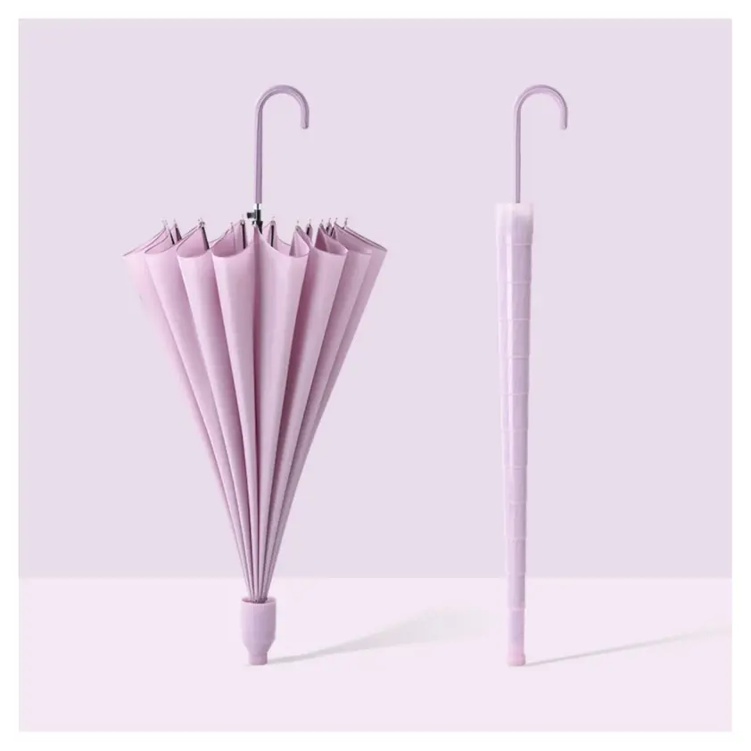 Lilac Elegant Long Stick Umbrella with Extendable Cover