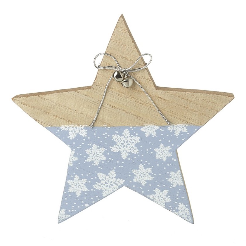 Half Snowflake Pattern Wooden Star