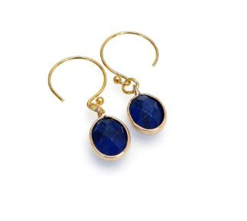 Gemstone - Gold Plated Earrings Blue