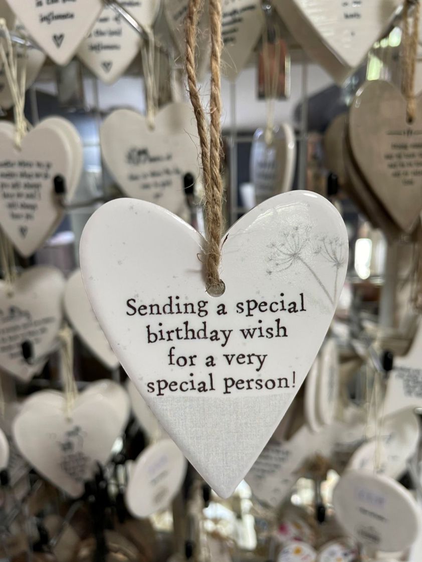 Ceramic Hanging Heart Birthday