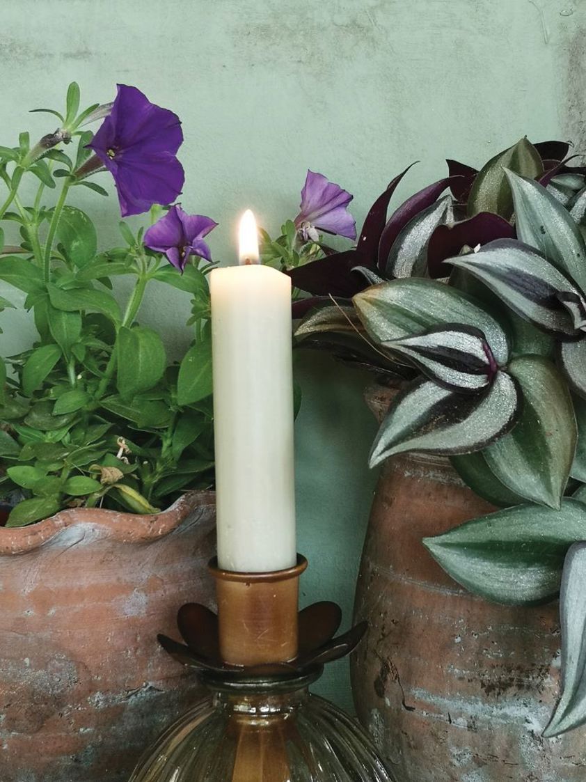 Flower Candle Converter Rust 5X6cm