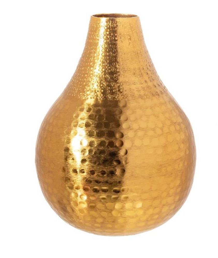 Hammered Metal Pear Shaped Vase