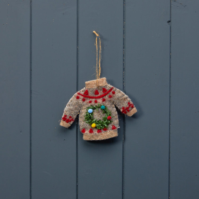 Beige Hanging Christmas Jumper