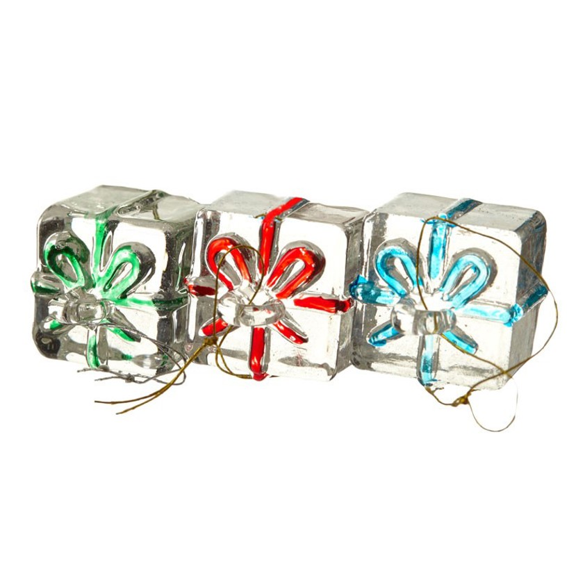 Large Glass Coloured Presents