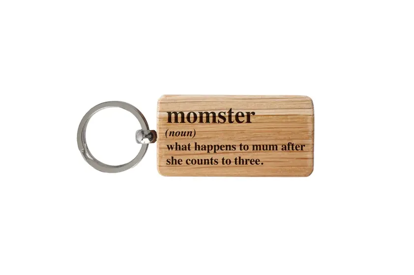 Loft 'Momster' Oak Rectangular Keyring