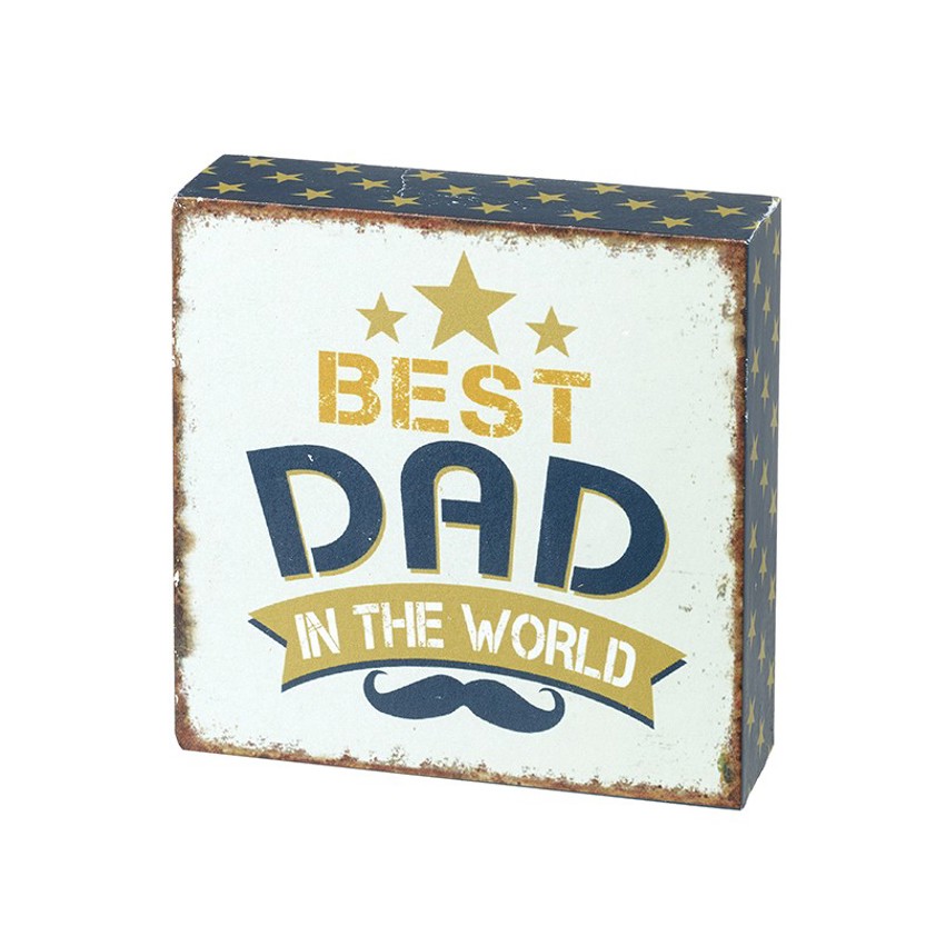 Best Dad in the World Wooden block