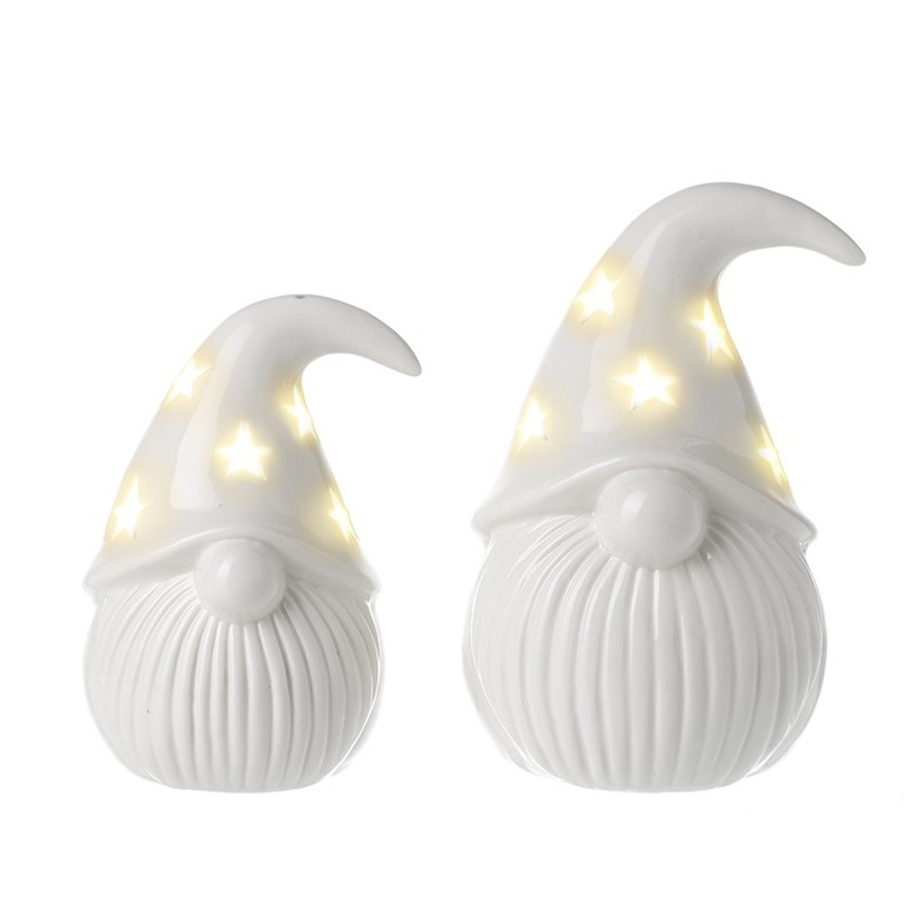 White Porcelain Gonk Light Up Hats