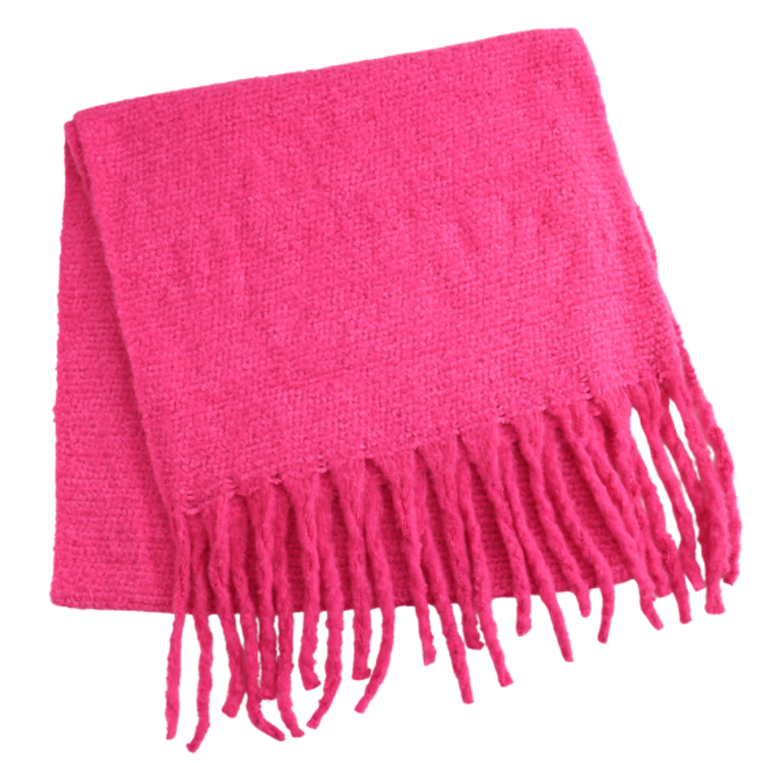 Fushcia Plain Scarf Cream