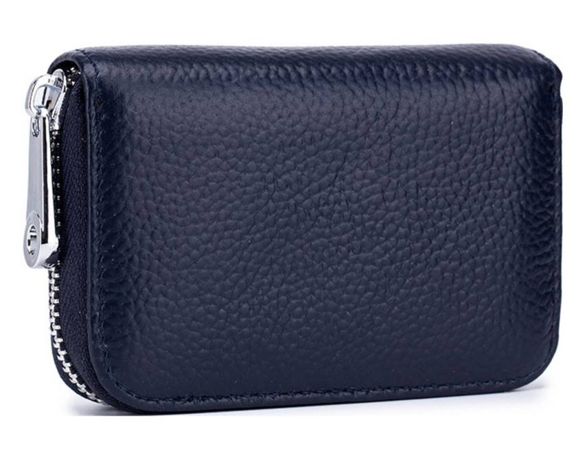 Navy Leather Card Holder