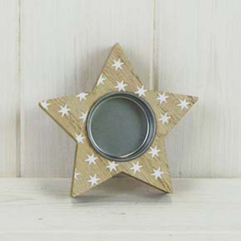 Wooden Star Tealight Holder
