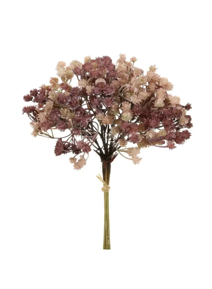 Plastic Dried Look Gyp Hand Tied Bunch Dusty Pink