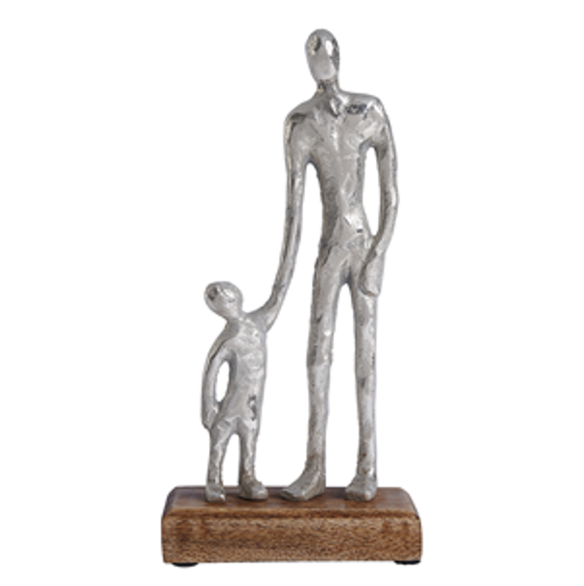 Aluminium father & child wood base