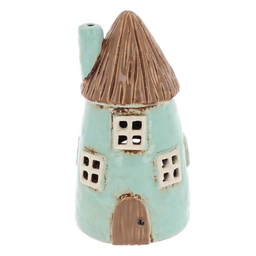 Village Pottery Thatch Round House Tealight