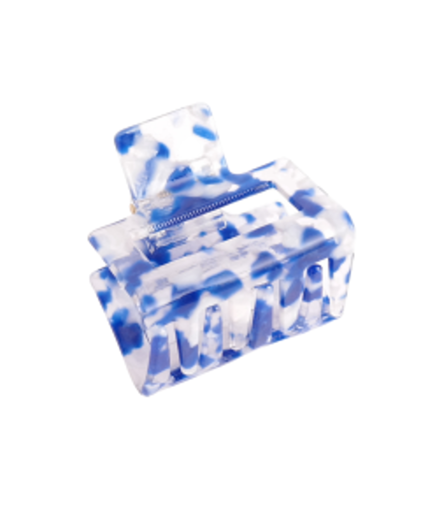 Mini Square Hair Claw Clip Blue