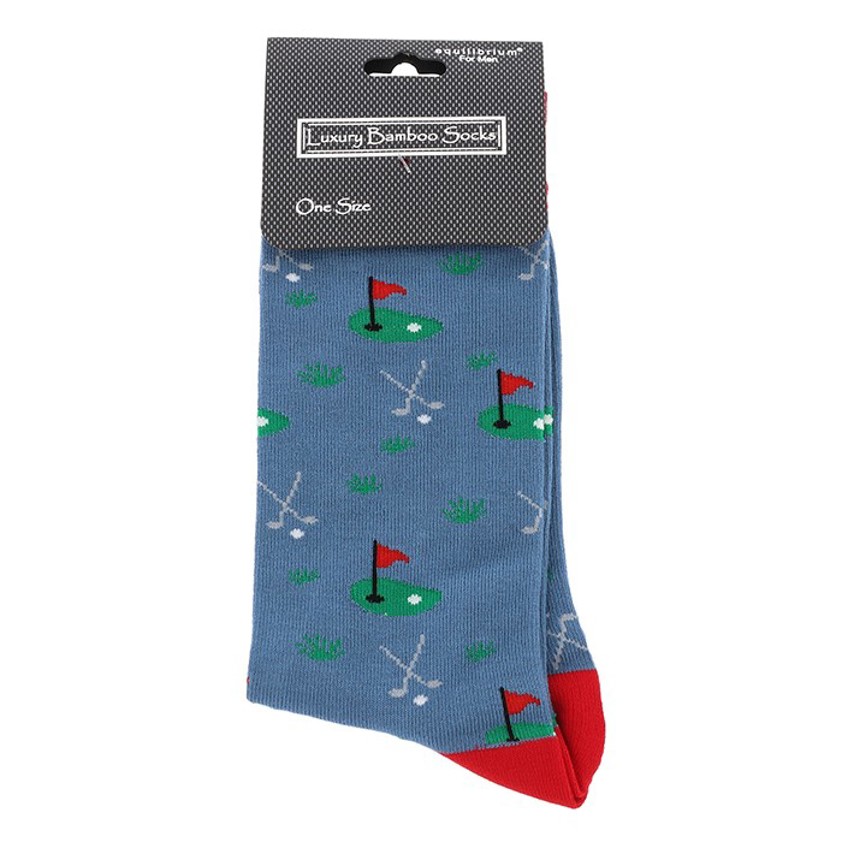 Men's Bamboo Socks Blue Golf