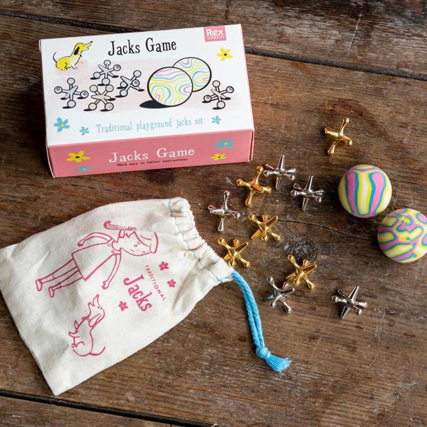 Traditional jacks playground game