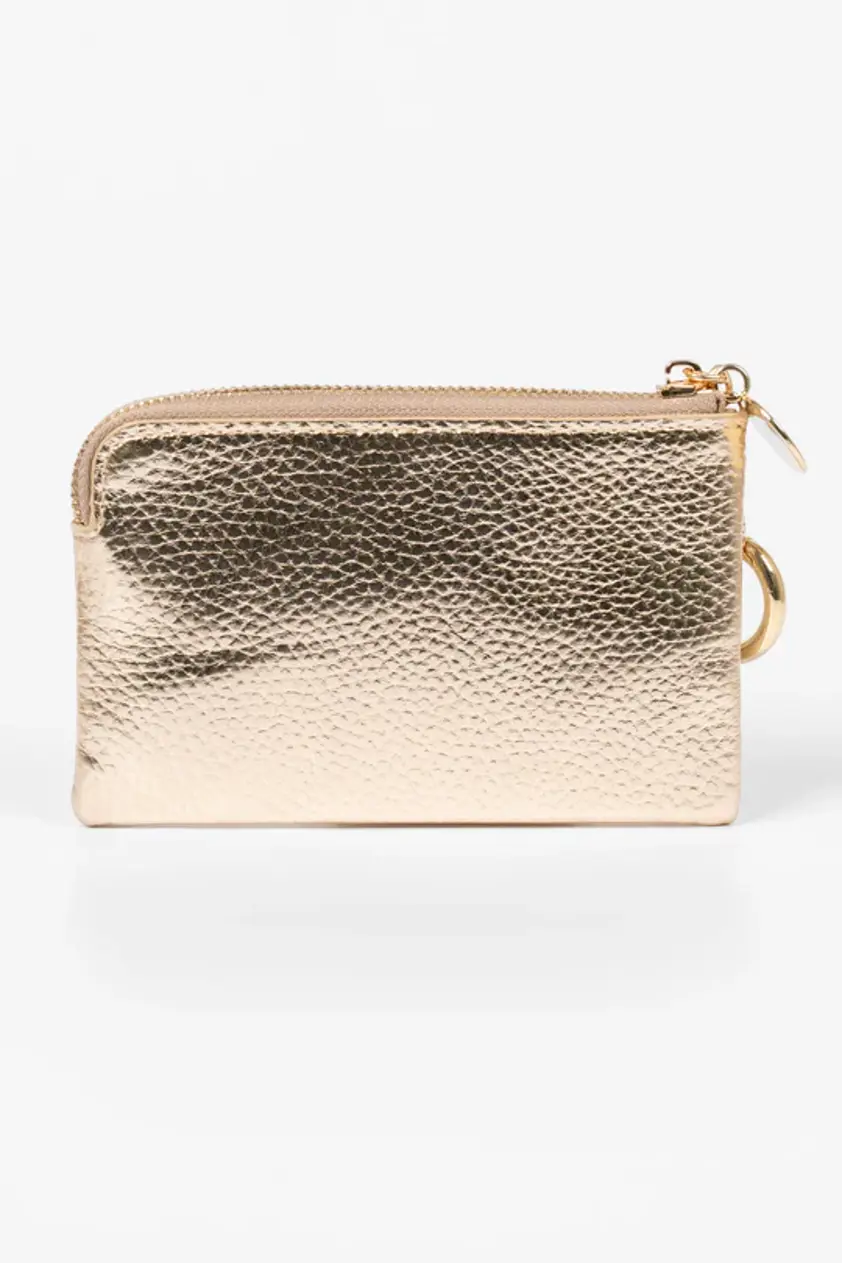 Gold Arlo Small Purse - Silver, Faux Leather
