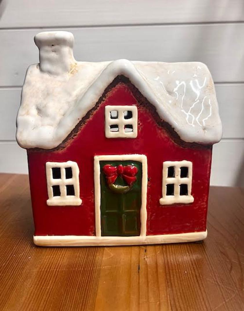 Village Pottery Christmas Traditional House Tealight